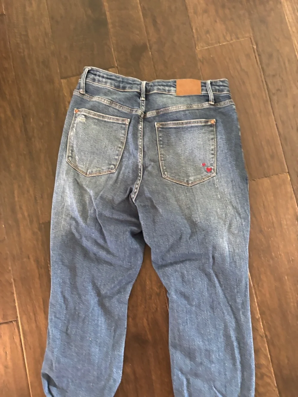Judy Blue Distressed Boyfriend Jeans in Medium Blue - Picture 6 of 10